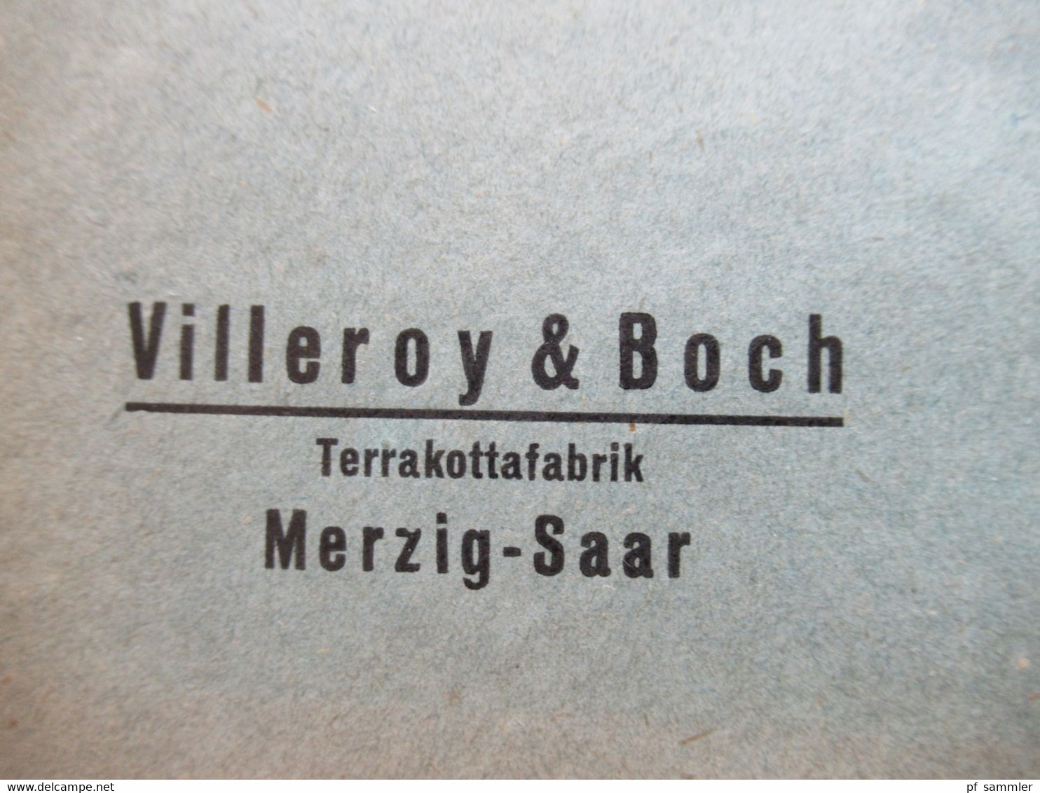 Saargebiet 1934 SST Merzig - Trier Umschlag Villeroy & Boch Terrakottafabrik Merzig Saar Thematik Porzellan - Brieven En Documenten