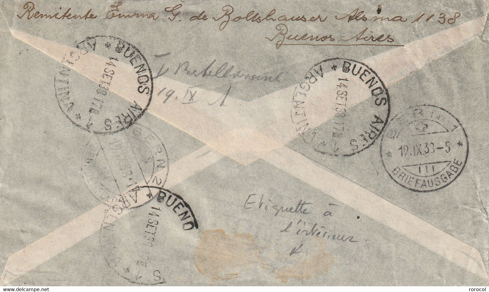 ARGENTINE Lettre 1938 BUENOS AIRES Pour La Suisse - Brieven En Documenten