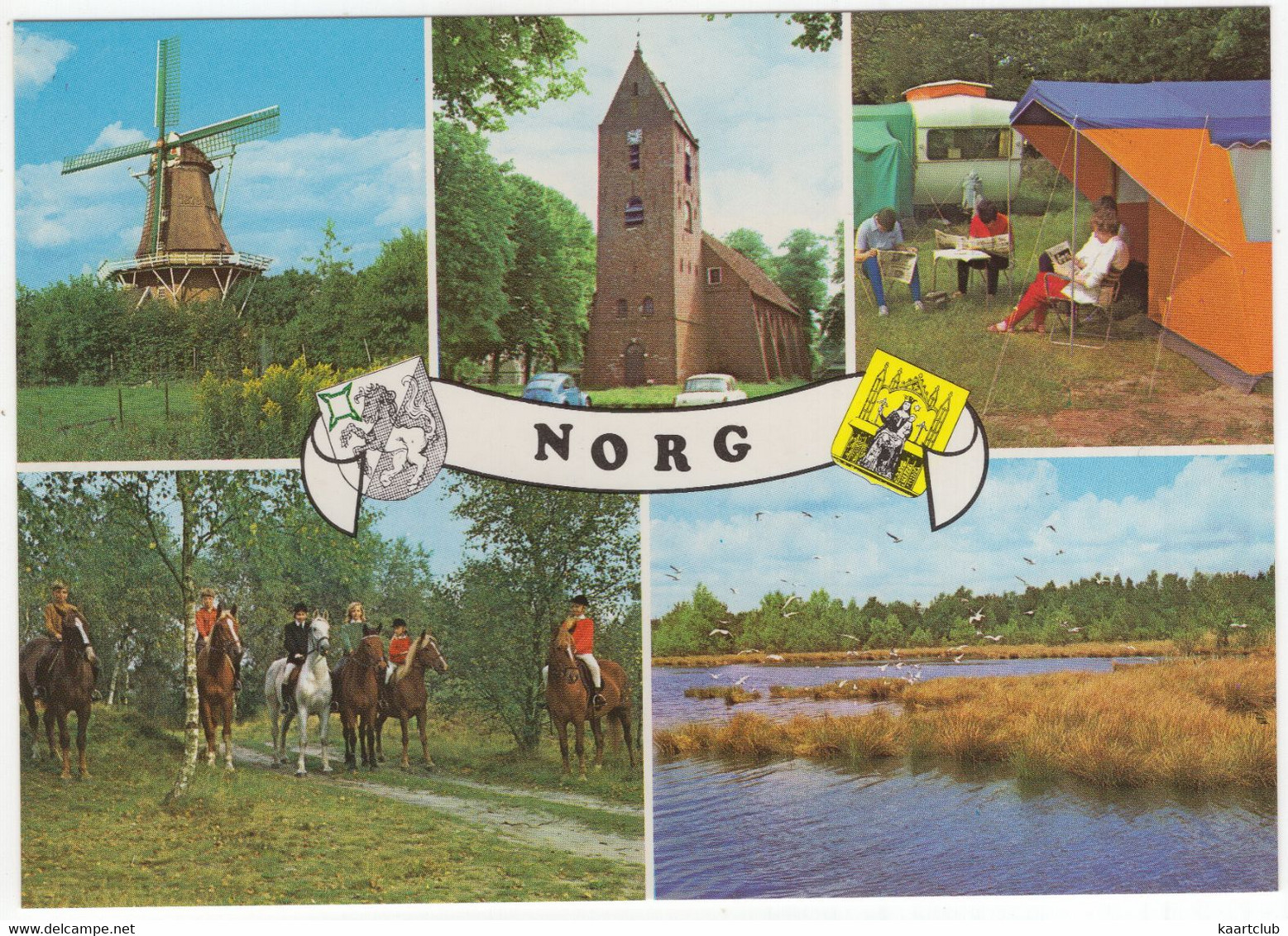 Norg - Molen, Camping, Paarden, Ruiters -  (Drenthe, Holland) - Nr. NOG 1 - 184 - Norg