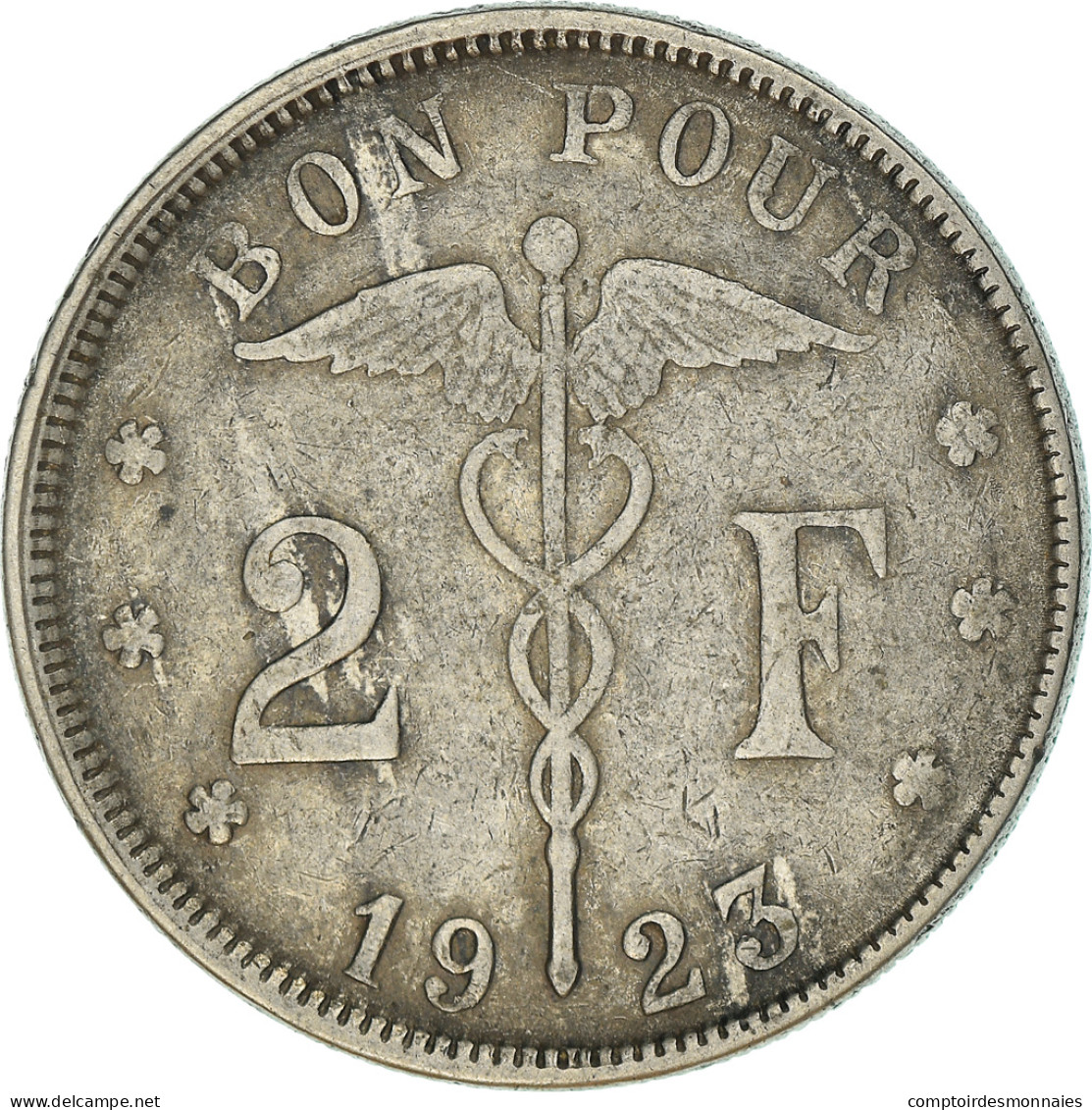 Monnaie, Belgique, Albert I, Bonnetain, 2 Francs, 1923, Bruxelles, Bon Pour - 2 Francos