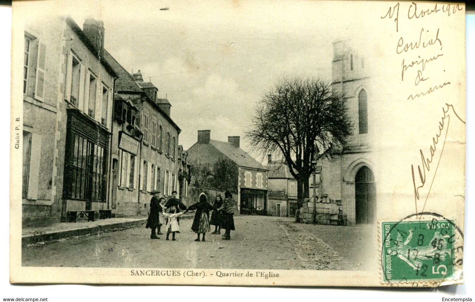 CPA - Carte Postale - France - Sancergues - Quartier De L'Eglise - 1902 ( MO18093) - Sancergues