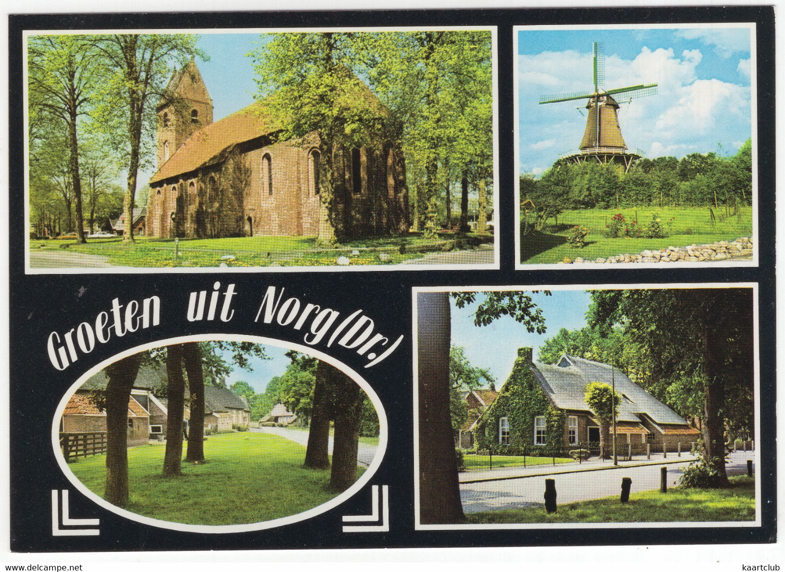 Groeten Uit Norg - Kerk, Molen, Brink, Boerderij -  (Drenthe, Holland) - Nr. L 7289 - Norg