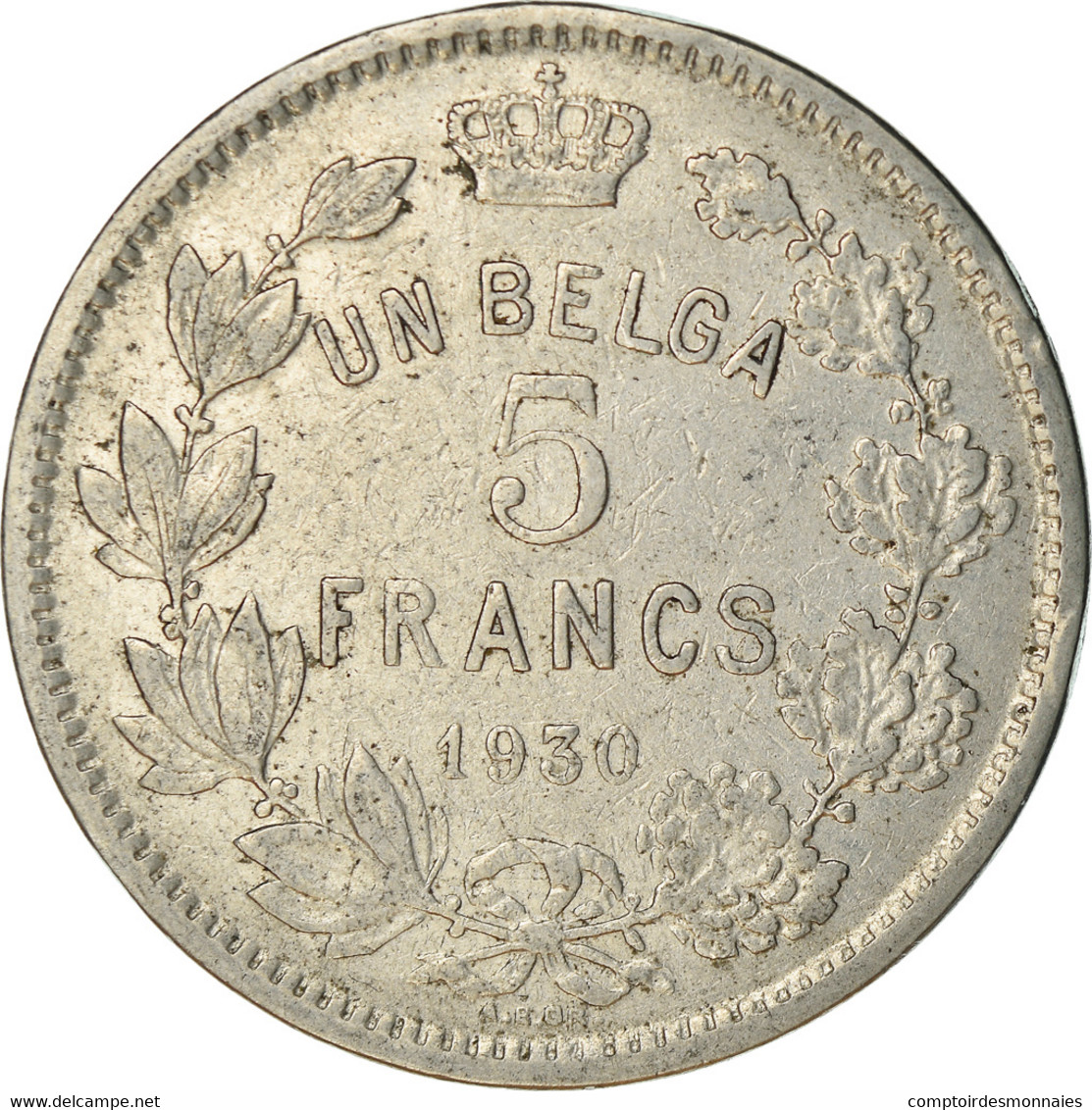Monnaie, Belgique, Albert I, 1 Belga - 5 Francs, 1930, Bruxelles, TTB, Nickel - 5 Frank & 1 Belga