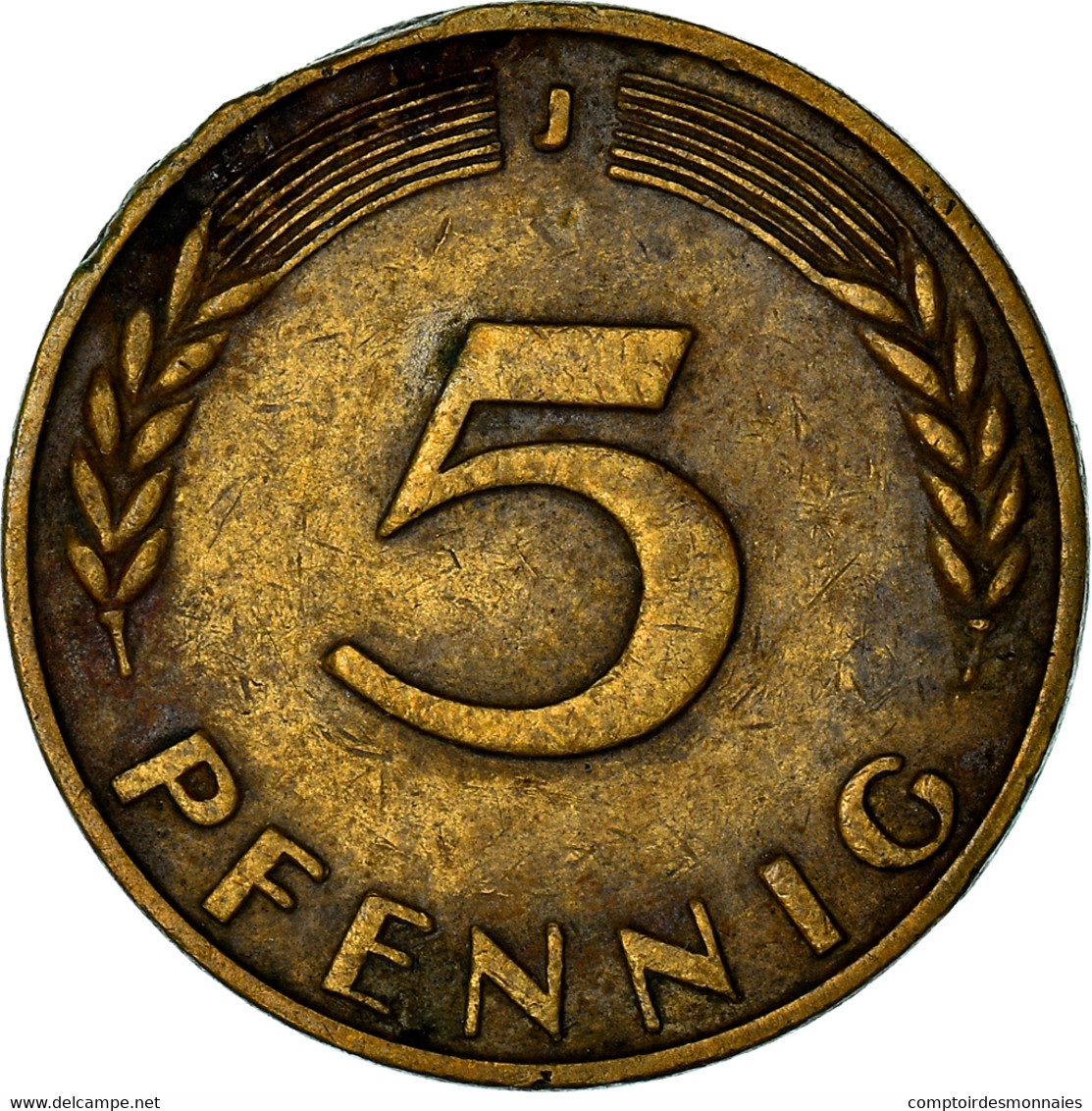 Monnaie, République Fédérale Allemande, 5 Pfennig, 1950, Hambourg, TB, Brass - 5 Pfennig