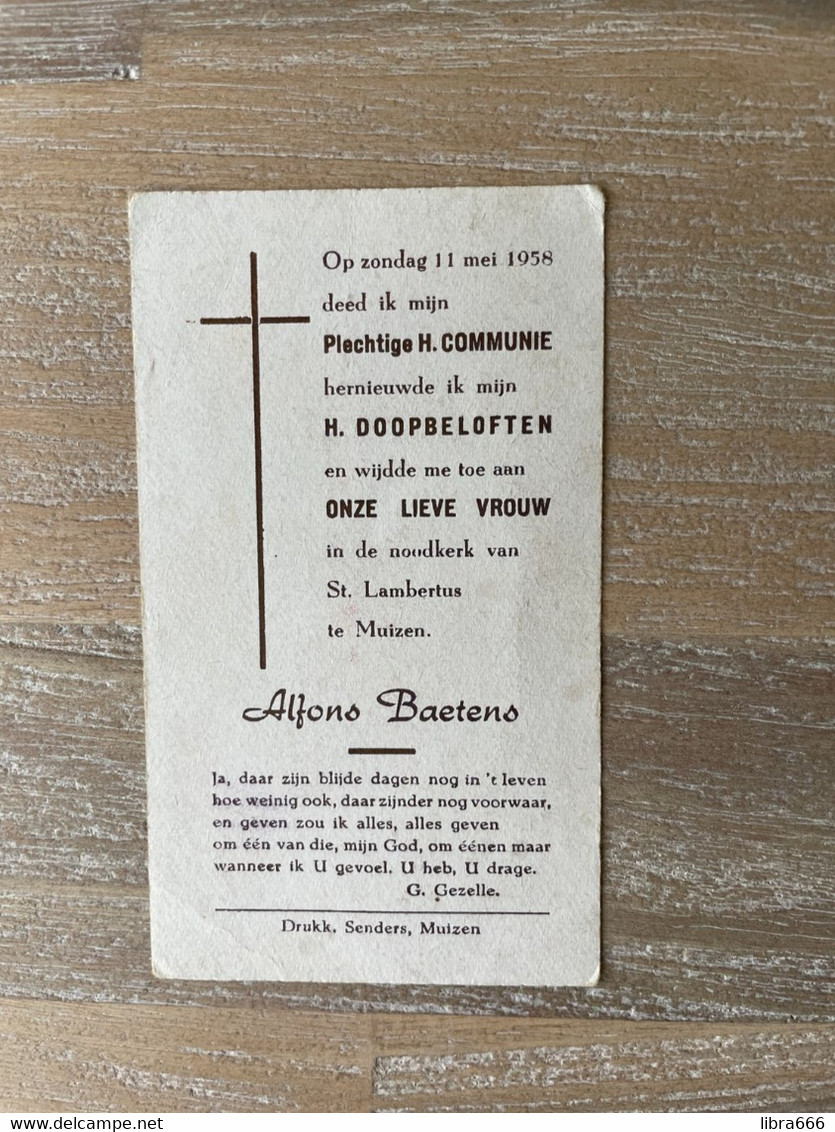 Communie - Alfons BAETENS - 1958 - St. Lambertus - MUIZEN - Communion