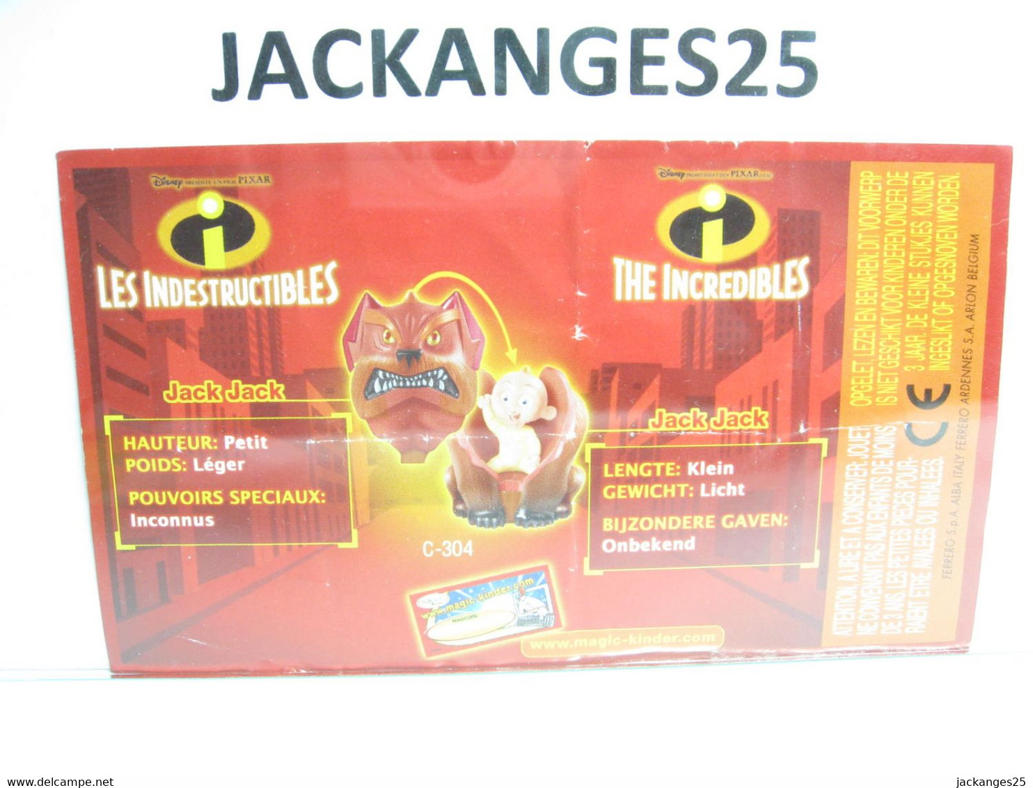 KINDER B NL MPG C 304 INCREDIBLES INDESTRUCTIBLES 2005 + BPZ B NL + MAGIC CODE - Families