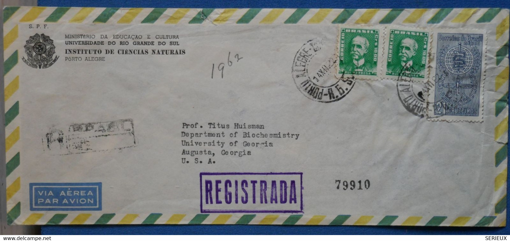 ¤8 BRAZIL  BELLE LETTRE   1967  POUR AUGUSTA USA  + +AEROPHILATELIE +AFFR . INTERESSANT - Brieven En Documenten