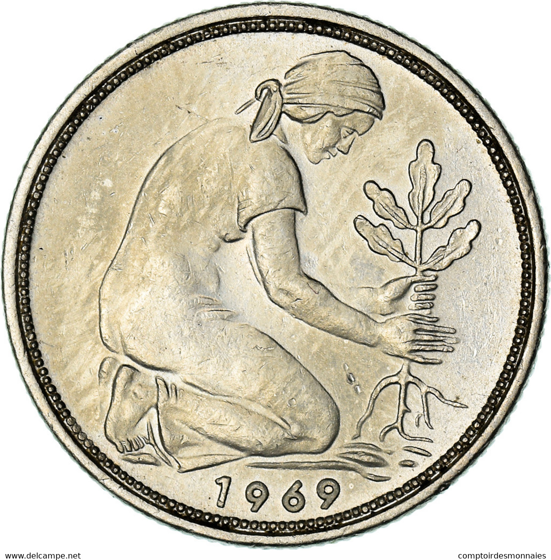 Monnaie, République Fédérale Allemande, 50 Pfennig, 1969, Munich, TTB+ - 50 Pfennig