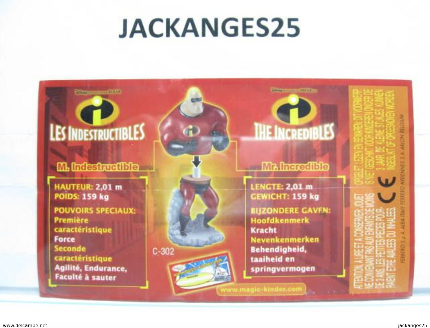 KINDER B NL MPG C 302 INCREDIBLES INDESTRUCTIBLES 2005 + BPZ B NL + MAGIC CODE - Families