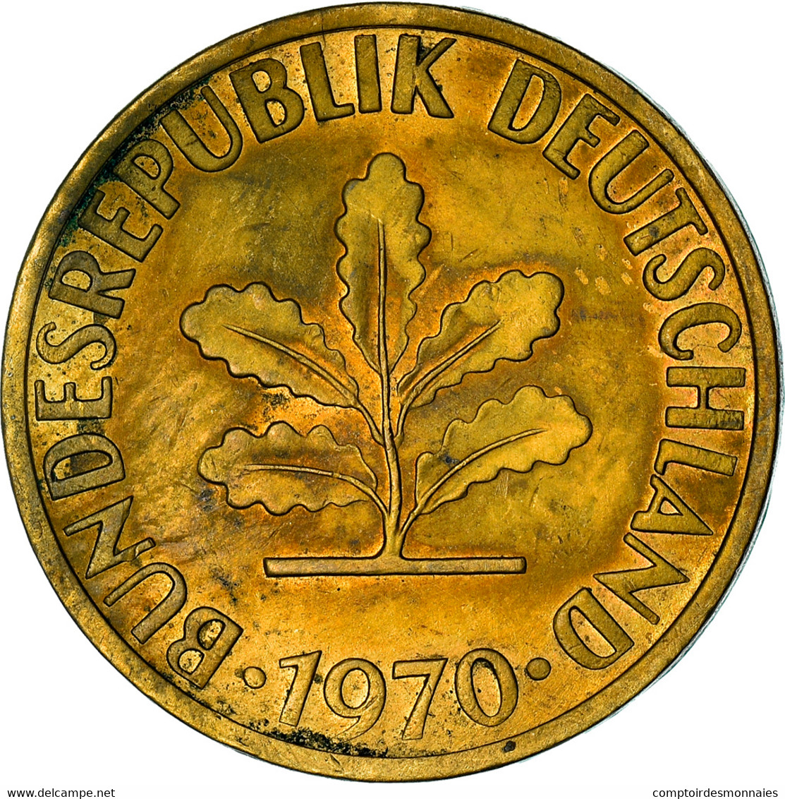 Monnaie, République Fédérale Allemande, 5 Pfennig, 1970, Munich, TTB, Brass - 5 Pfennig