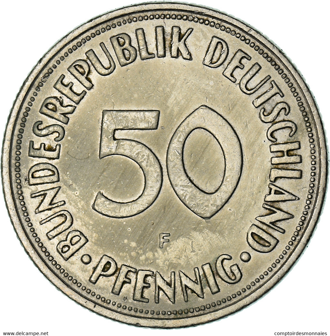 Monnaie, République Fédérale Allemande, 50 Pfennig, 1968, Stuttgart, TTB - 50 Pfennig