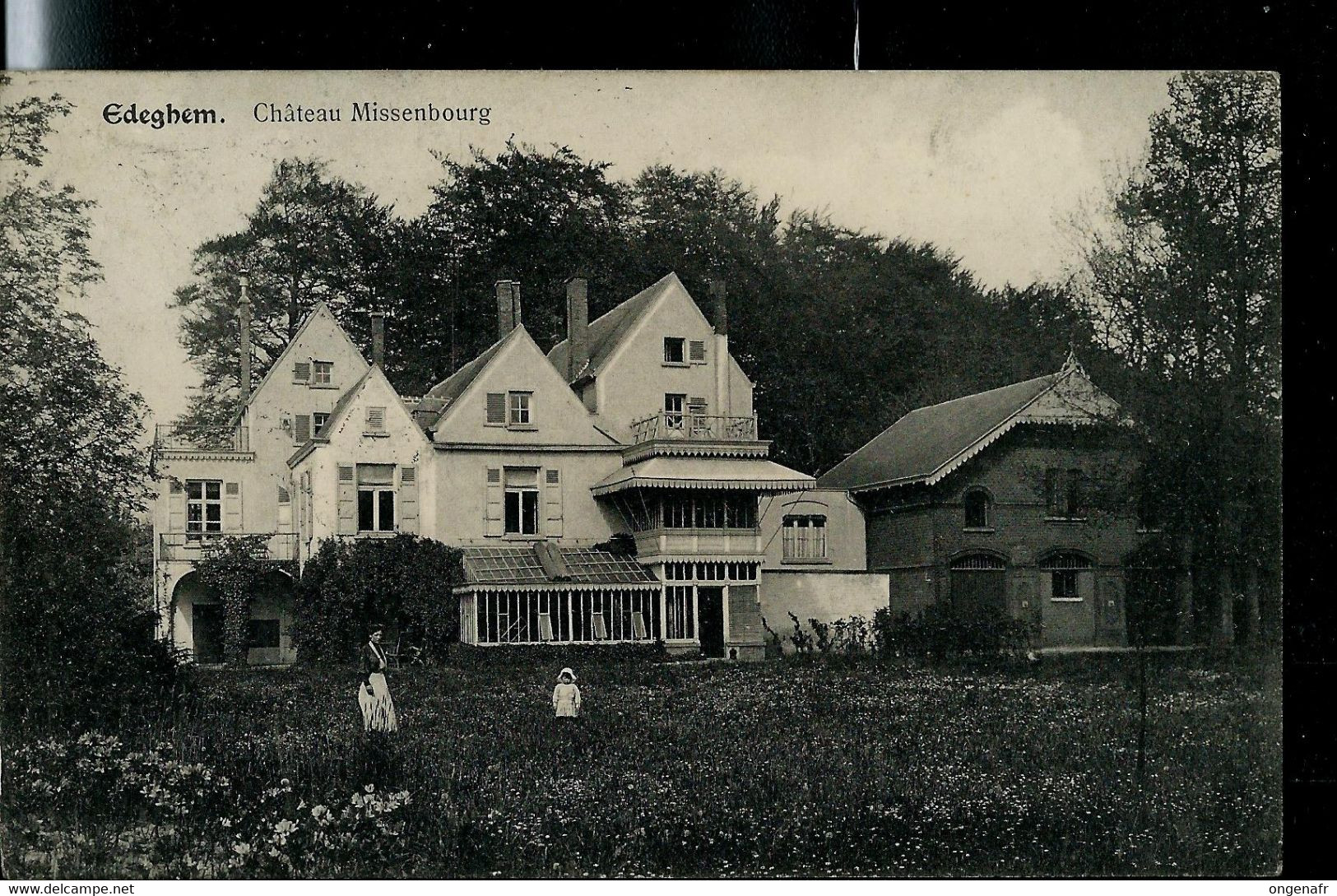 CP (Edeghem : Château Missenbourg) Obl. ANTWERPEN - 6M - ANVERS  1912 + Obl Ch.fer  HOVE - Poste Rurale