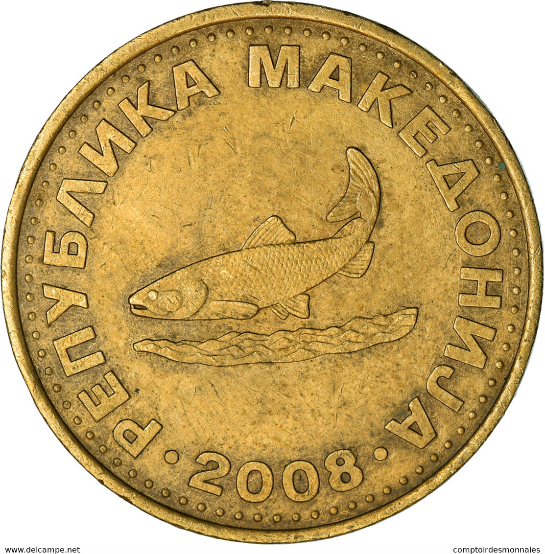 Monnaie, Macédoine, 2 Denari, 2008, TTB, Laiton, KM:3 - Noord-Macedonië