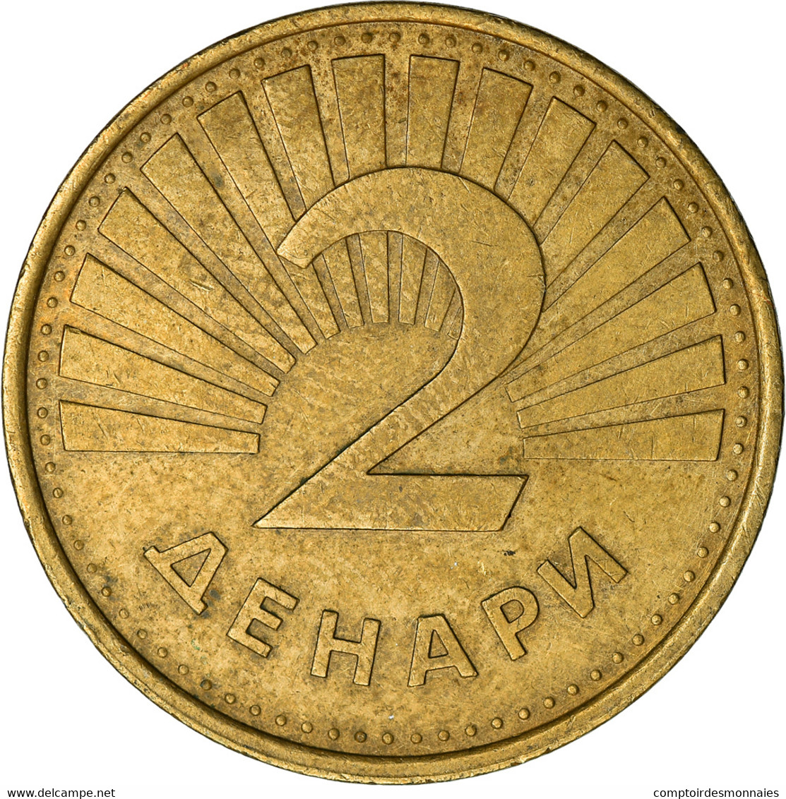 Monnaie, Macédoine, 2 Denari, 2008, TTB, Laiton, KM:3 - North Macedonia