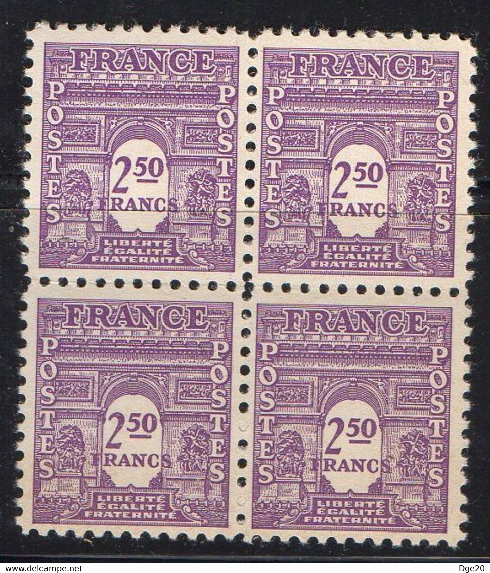 FRANCE ( POSTE ) : SPINK/MAURY  N°  626  X  4  TIMBRES NEUFS SANS TRACE DE CHARNIERE .  A  SAISIR . - 1944-45 Arc Of Triomphe