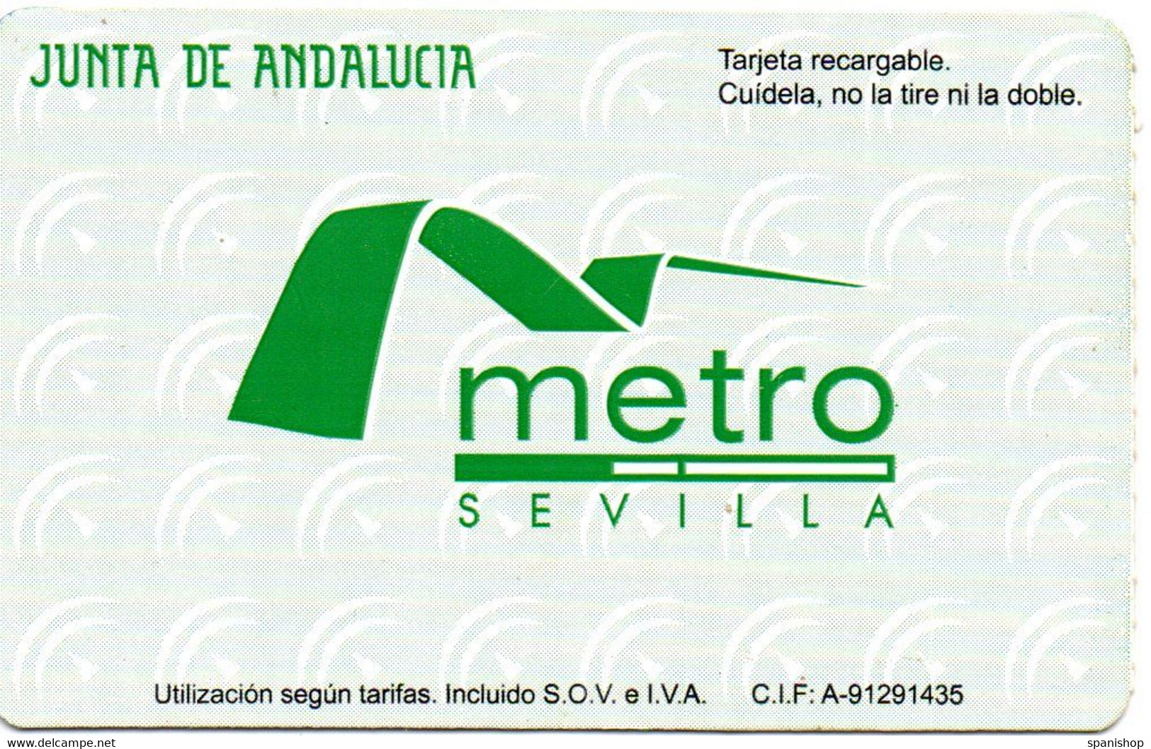 Ticket Metro Sevilla Spain Year 2018 - Underground Subway Train Bahn - Europe