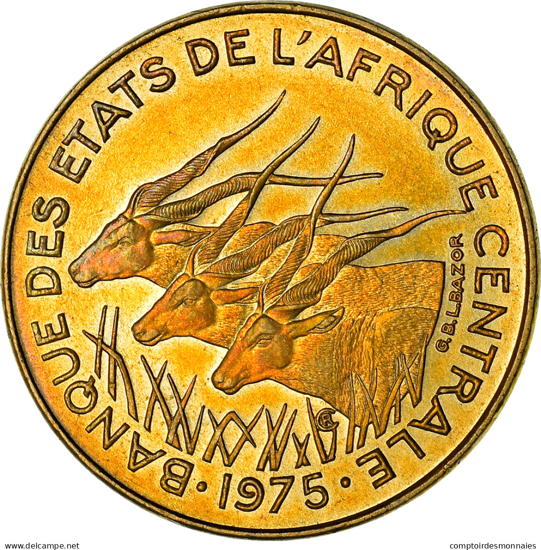 Monnaie, États De L'Afrique Centrale, 5 Francs, 1975, Paris, SUP - Zentralafrik. Republik