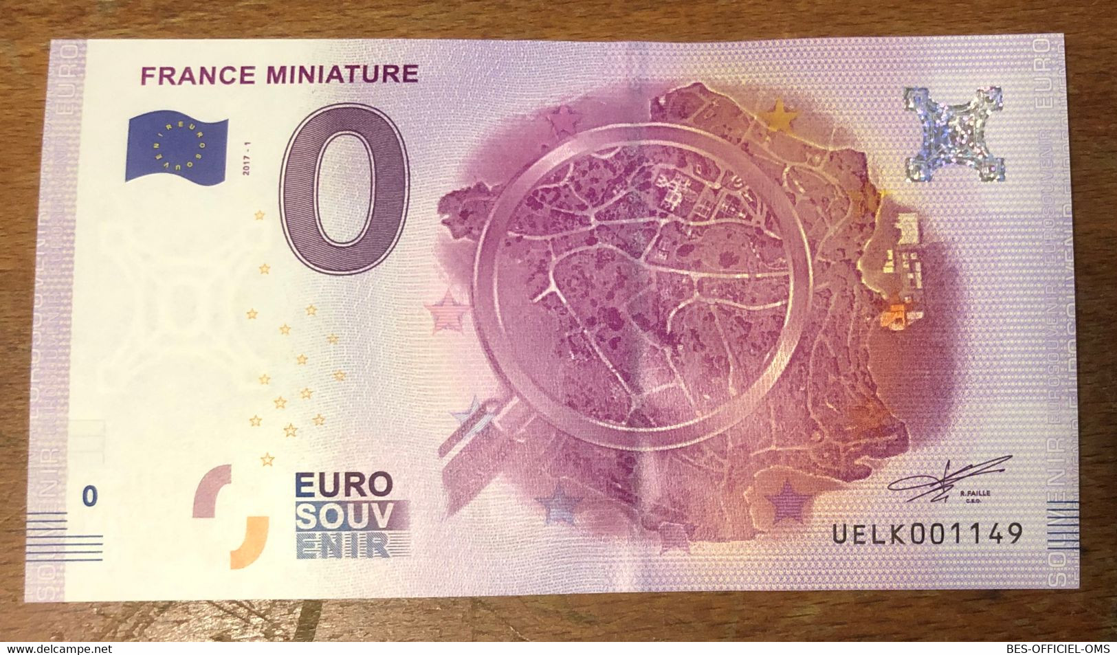 2017 BILLET 0 EURO SOUVENIR DPT 78 FRANCE MINIATURE N°1 ZERO 0 EURO SCHEIN BANKNOTE PAPER MONEY BANK - Prove Private