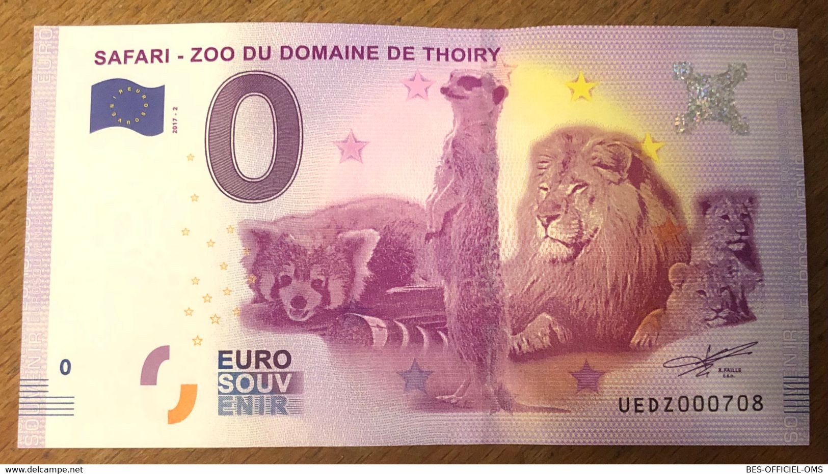 2017 BILLET 0 EURO SOUVENIR DPT 78 SAFARI ZOO DU DOMAINE DE THOIRY ZERO 0 EURO SCHEIN BANKNOTE PAPER MONEY BANK - Privatentwürfe