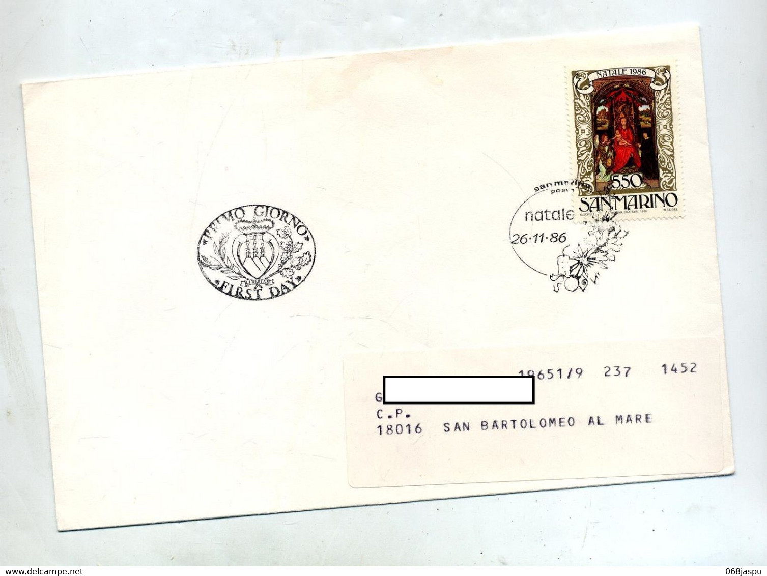 Lettre  Cachet Noel 1986 - Cartas & Documentos