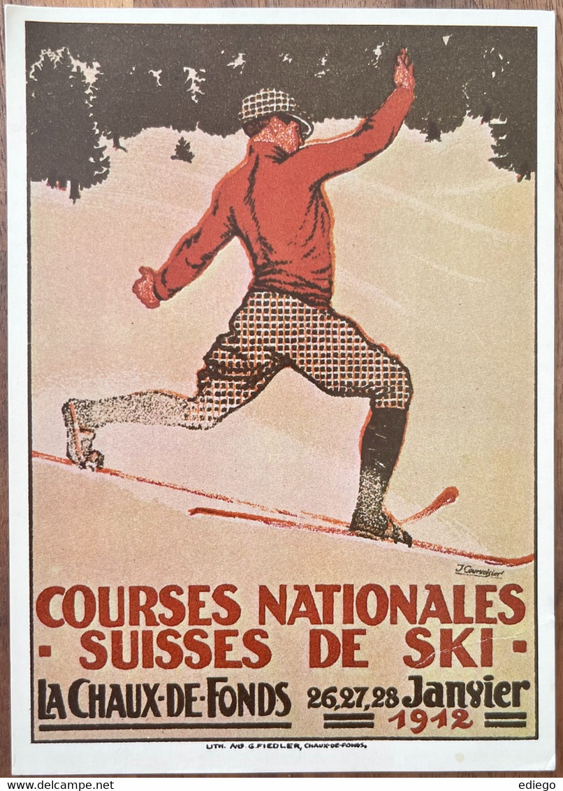 LA CHAUX-DE-FONDS - COURSES NATIONALES SUISSE DE SKI 1912  - PUBLICITÉ (Reproduction) - La Chaux