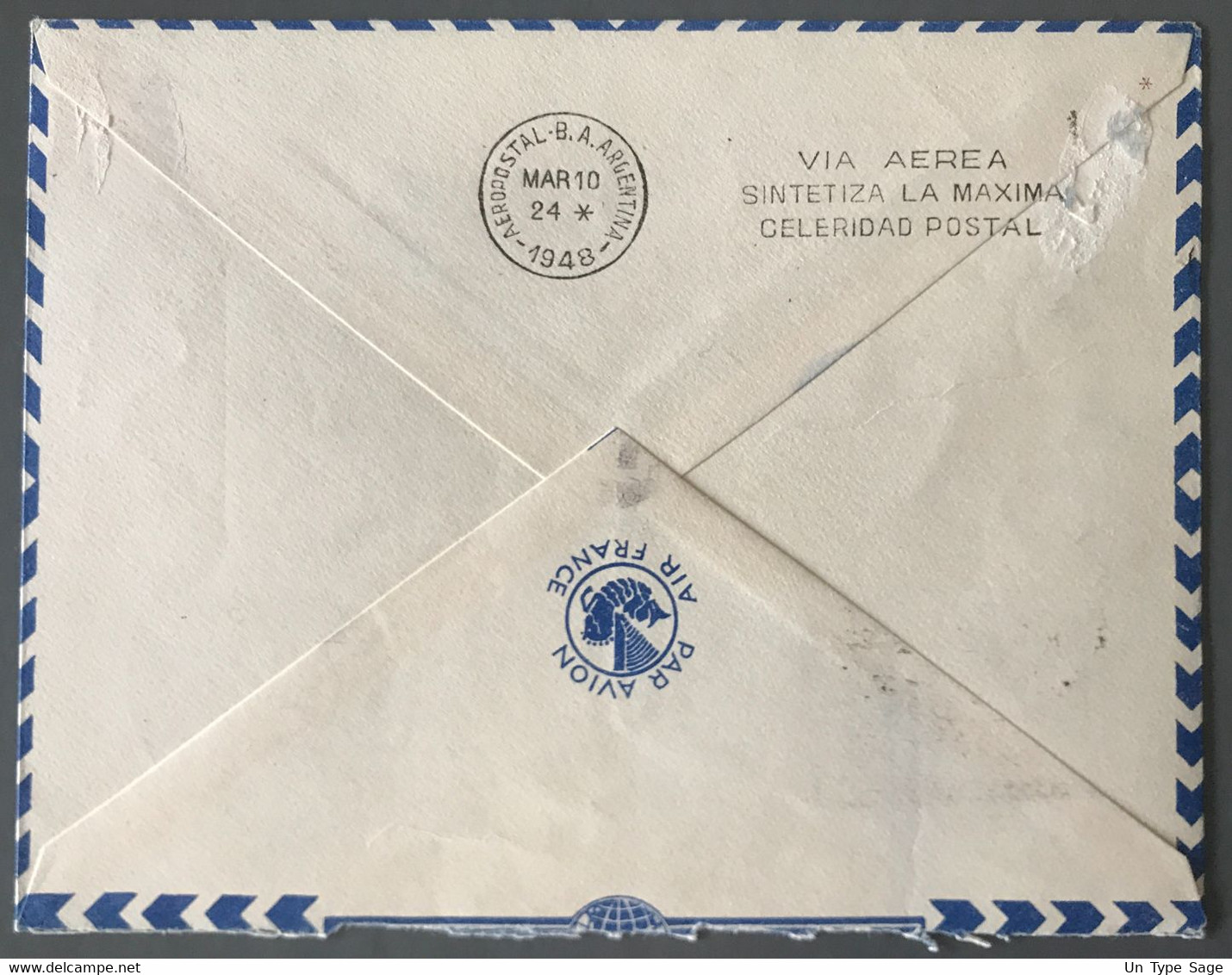 Algérie PA N°6 Sur Enveloppe 2.3.1948 Pour L'Argentine - Cachet Commémoratif Liaison France Amerique Du Sud  - (W1030) - Posta Aerea