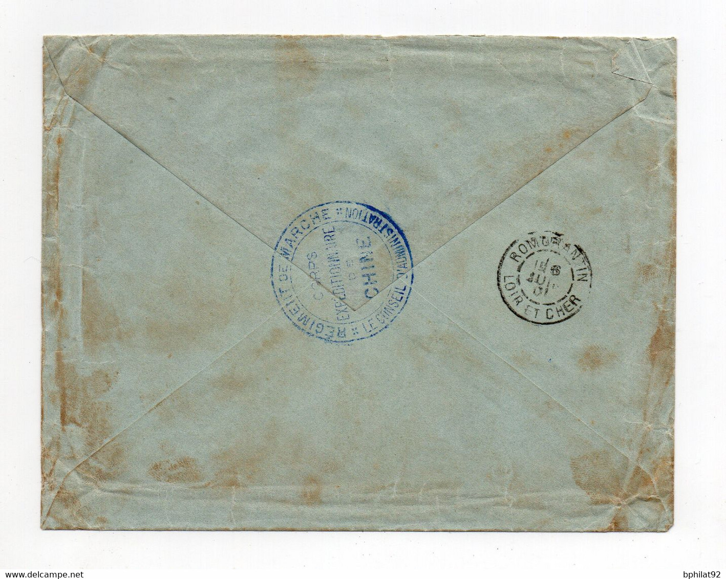 !!! CORPS EXPEDITIONNAIRE DE CHINE, LETTRE DE 1901 CACHET REGIMENT DE MARCHE - Lettres & Documents