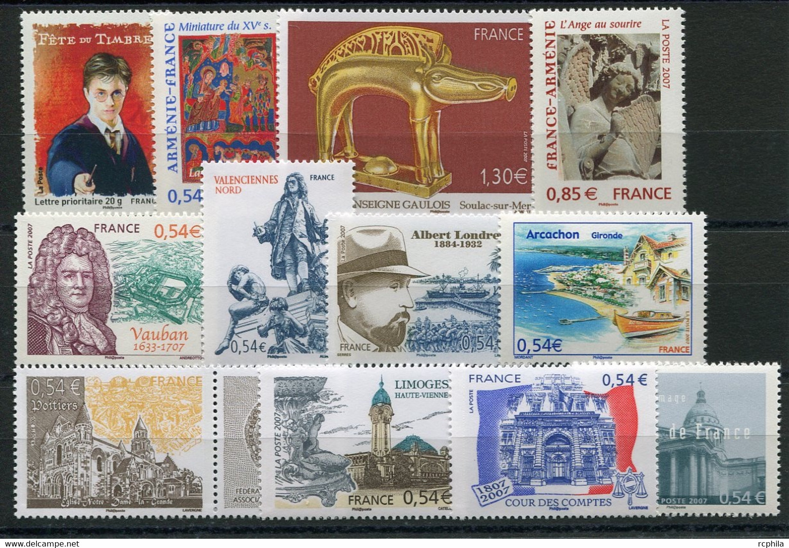 RC 21244 FRANCE 2007 LOT DE TIMBRES A LA FACIALE NEUFS ** - Neufs