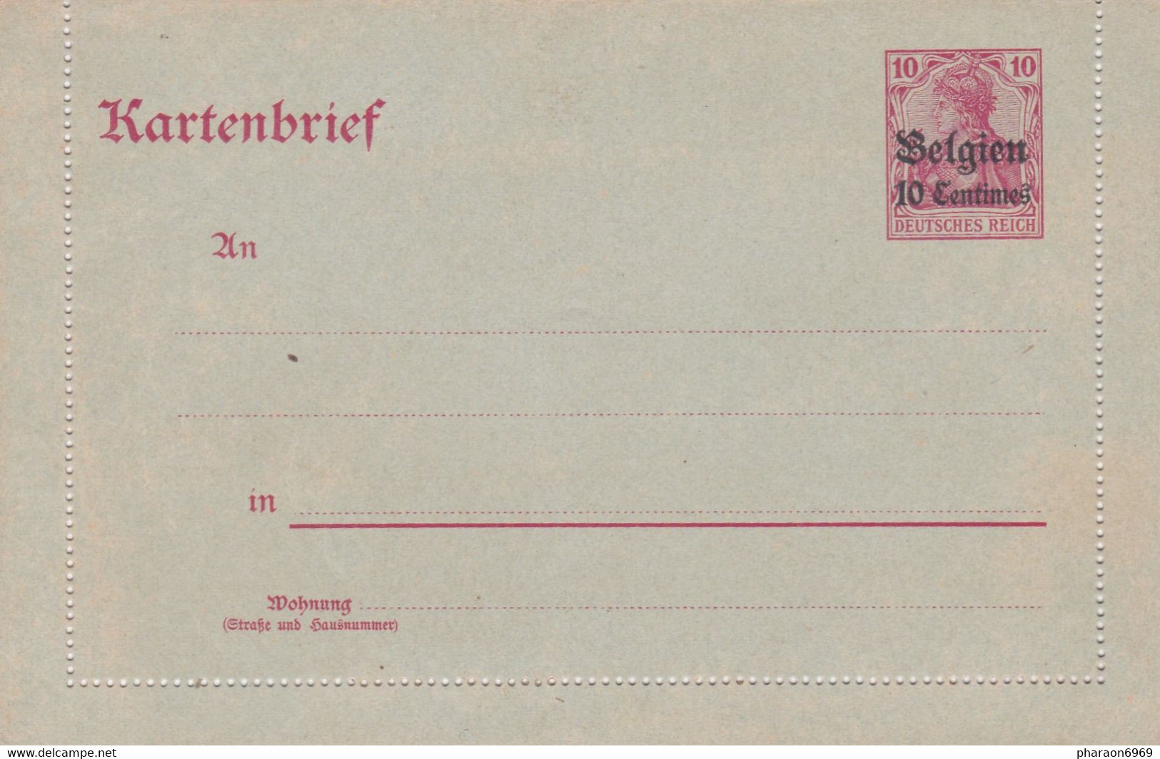 Carte Lettre Kartenbrief Entier Postal - German Occupation