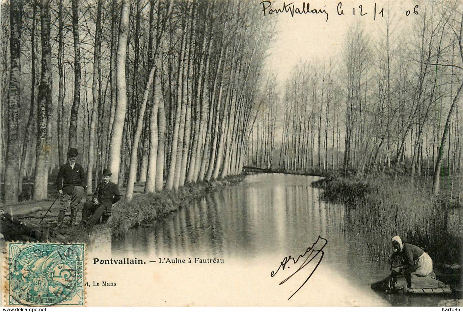 Pontvallain * L'aulne à Fautréau * Lavoir Laveuses Lavandières - Pontvallain