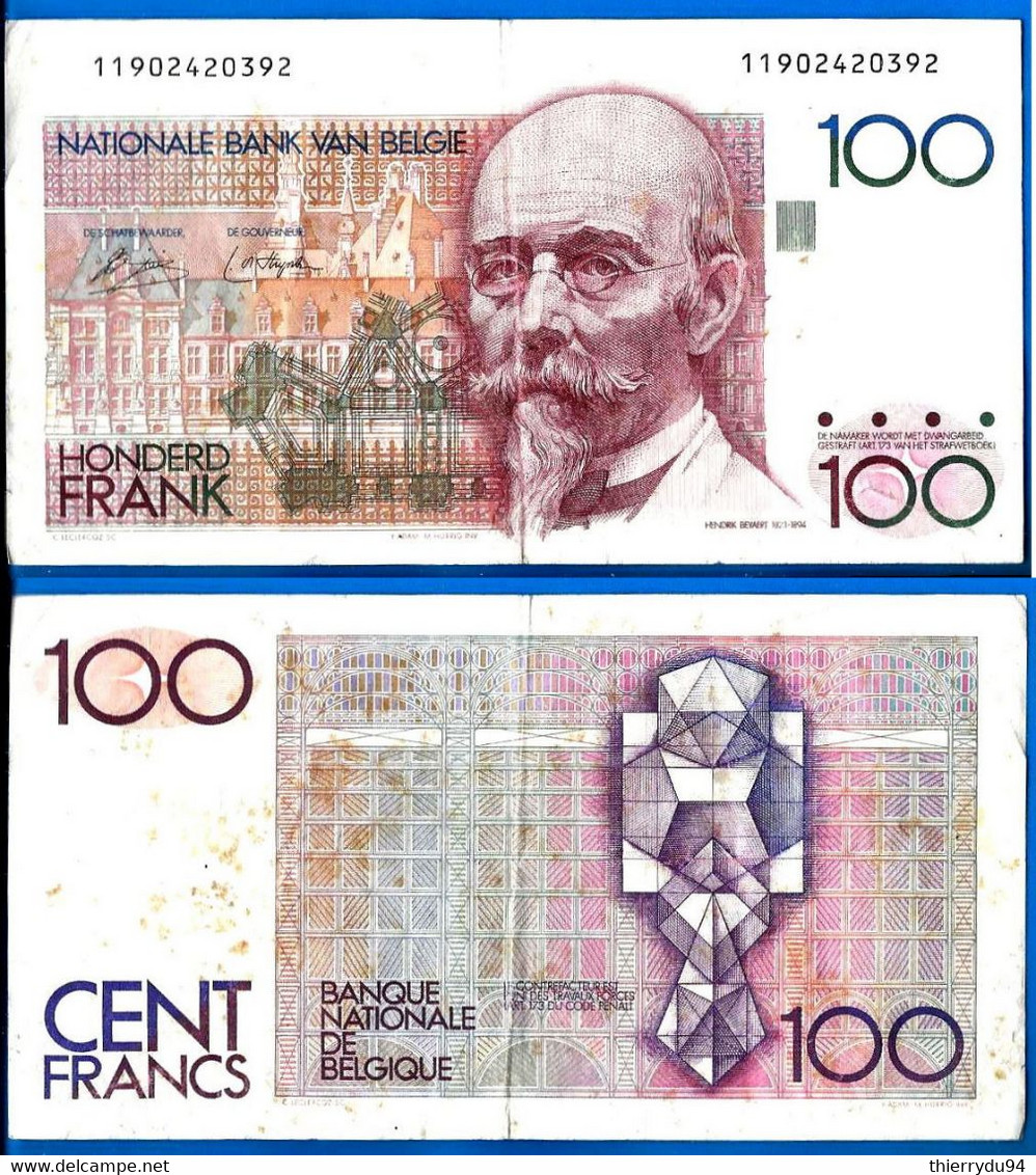 Belgique 100 Francs 1982 1994 Que Prix + Port Beyaert Frc Frcs Frs Paypal Bitcoin OK - 100 Francos