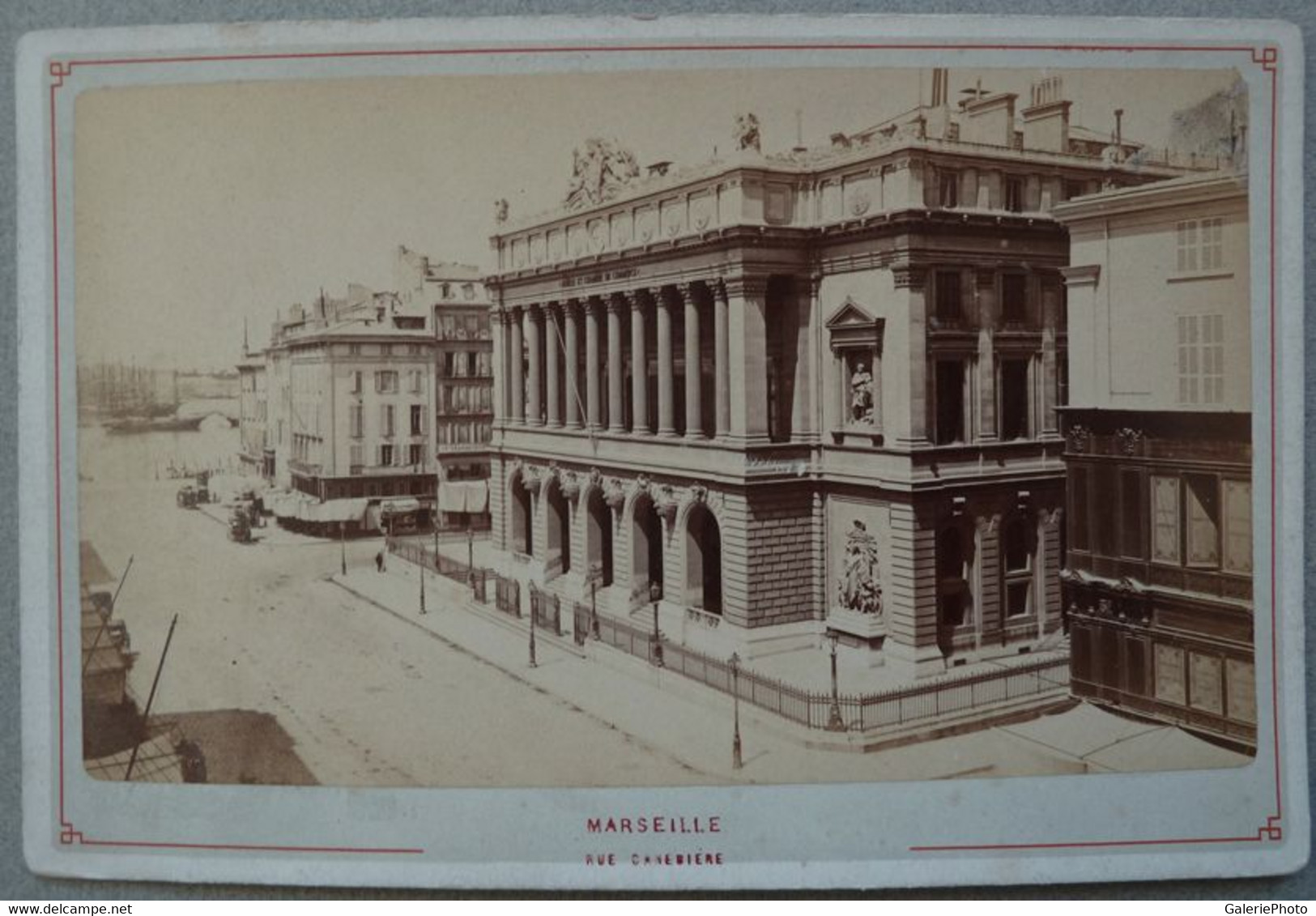 Photo Albuminé Marseille La Bourse La Canebière Vers 1870/80 - Anciennes (Av. 1900)