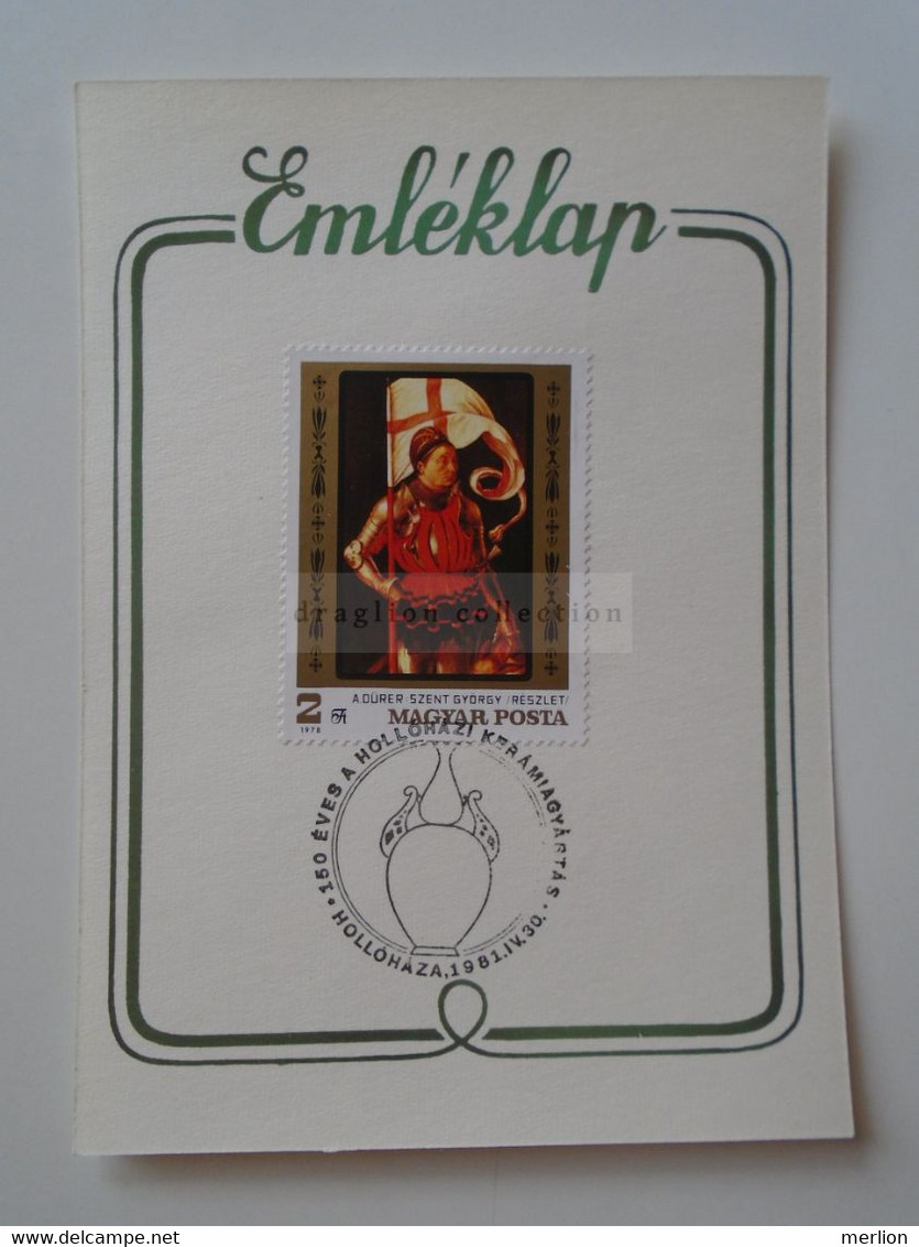 D183351  Hungary  Hollóháza   Hollóházi Kerámia - Porcelain  -  Commemorative Sheet  1981 - Hojas Conmemorativas