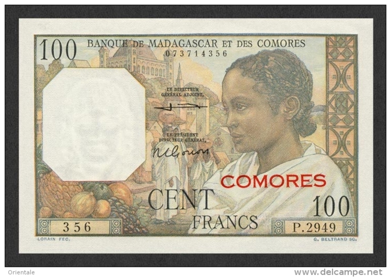 COMOROS P.  3b 100 F 1963 UNC - Comores