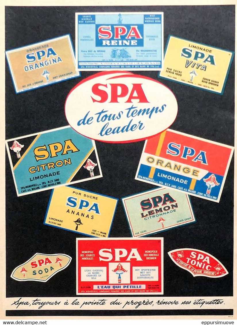 Publicité Papier SPA EAU LIMONADE  1961 PLM P1051614 - Reclame