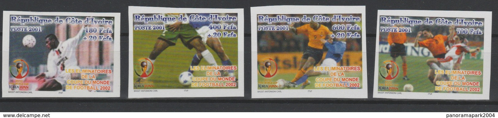 Côte D'Ivoire Ivory Coast 2002 Mi. 1278-1281 IMPERF ND FIFA World Cup Coupe Du Monde WM Football Fußball Soccer Korea - 2002 – Corea Del Sud / Giappone