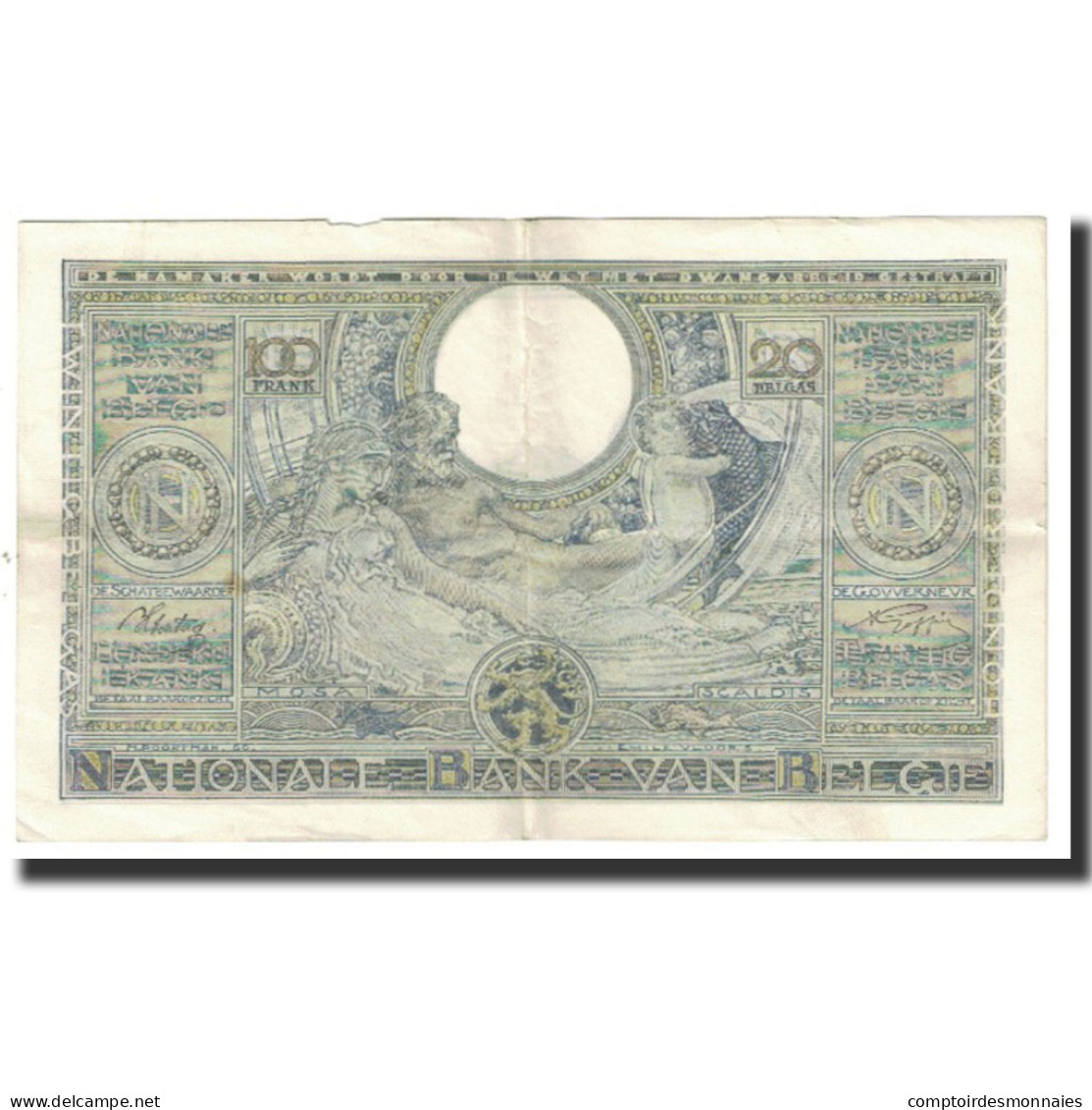 Billet, Belgique, 100 Francs-20 Belgas, 1942, 1942-01-16, KM:107, TTB - 100 Frank & 100 Frank-20 Belgas