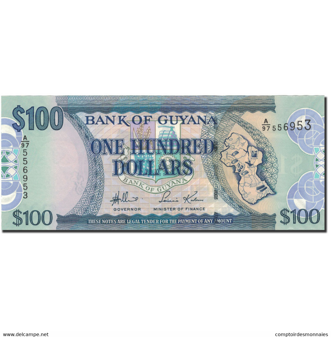 Billet, Guyana, 100 Dollars, Undated (2006), KM:36a, NEUF - Guyana