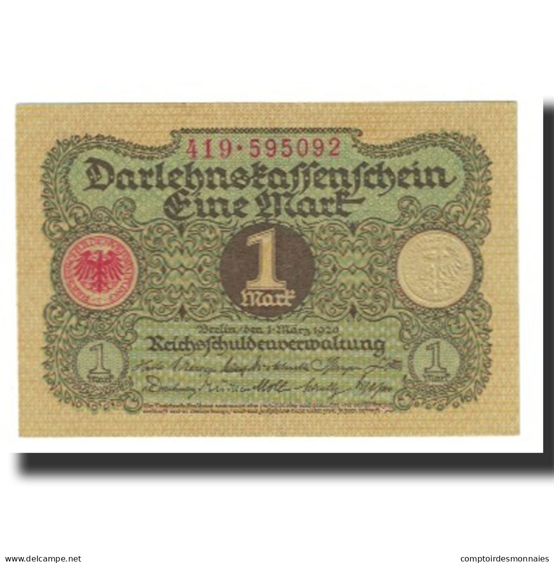Billet, Allemagne, 1 Mark, 1920, 1920-03-01, KM:58, NEUF - 1 Rentenmark