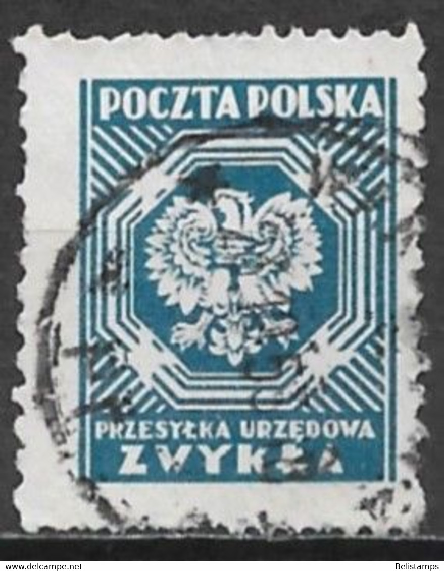 Polish People's Republic 1950. Scott #O27 (U) Polish Eagle - Dienstzegels