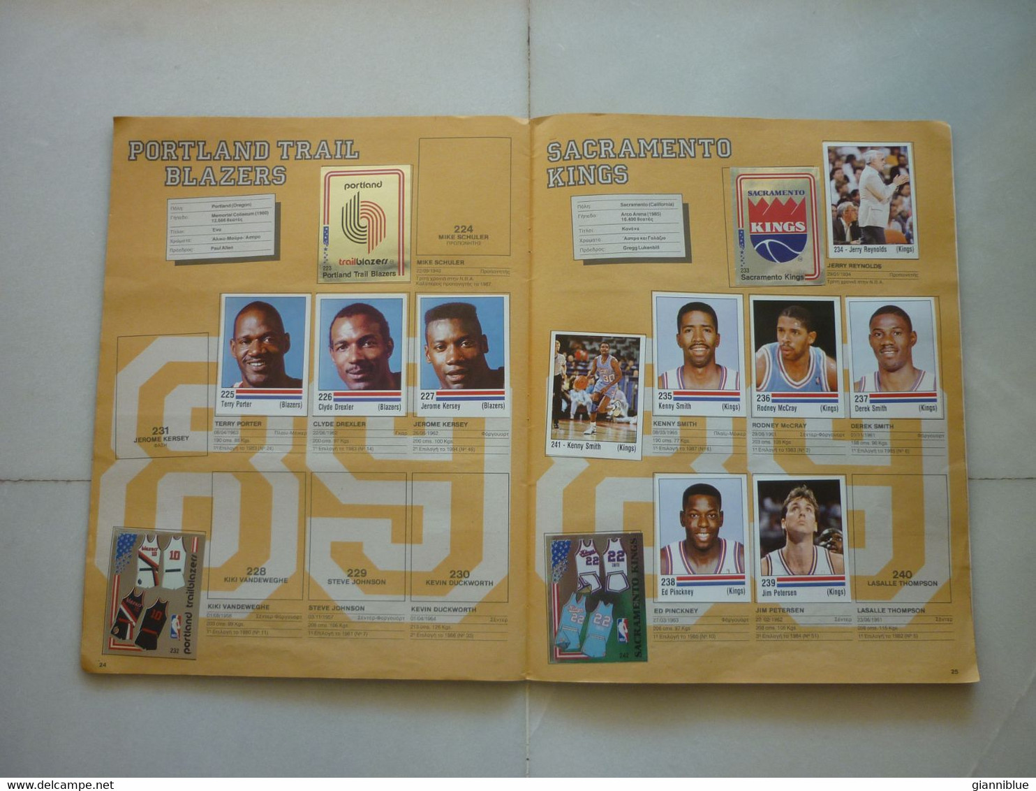 NBA 89 Panini Basket Greek edition album (242/292) basketball Jordan Miller Pipen Olajuwon