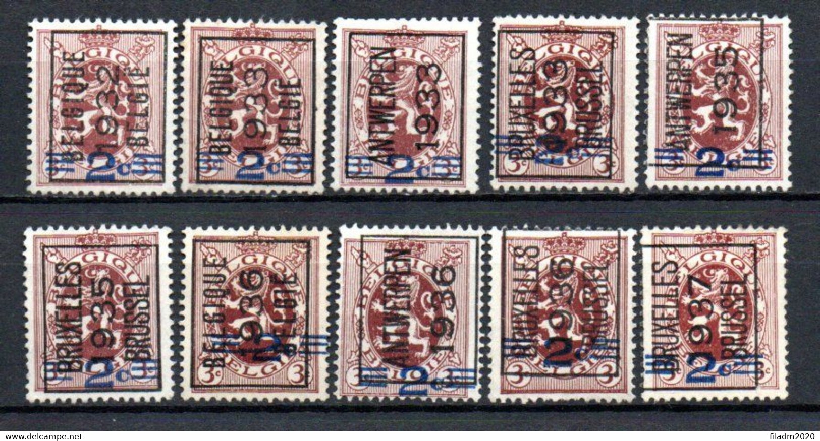 PREO Samenstelling Op Nr 315 : 1932 => 1937 - Typo Precancels 1929-37 (Heraldic Lion)