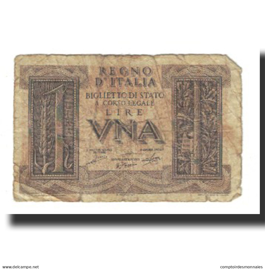 Billet, Italie, 1 Lira, KM:26, B+ - Regno D'Italia – 1 Lira