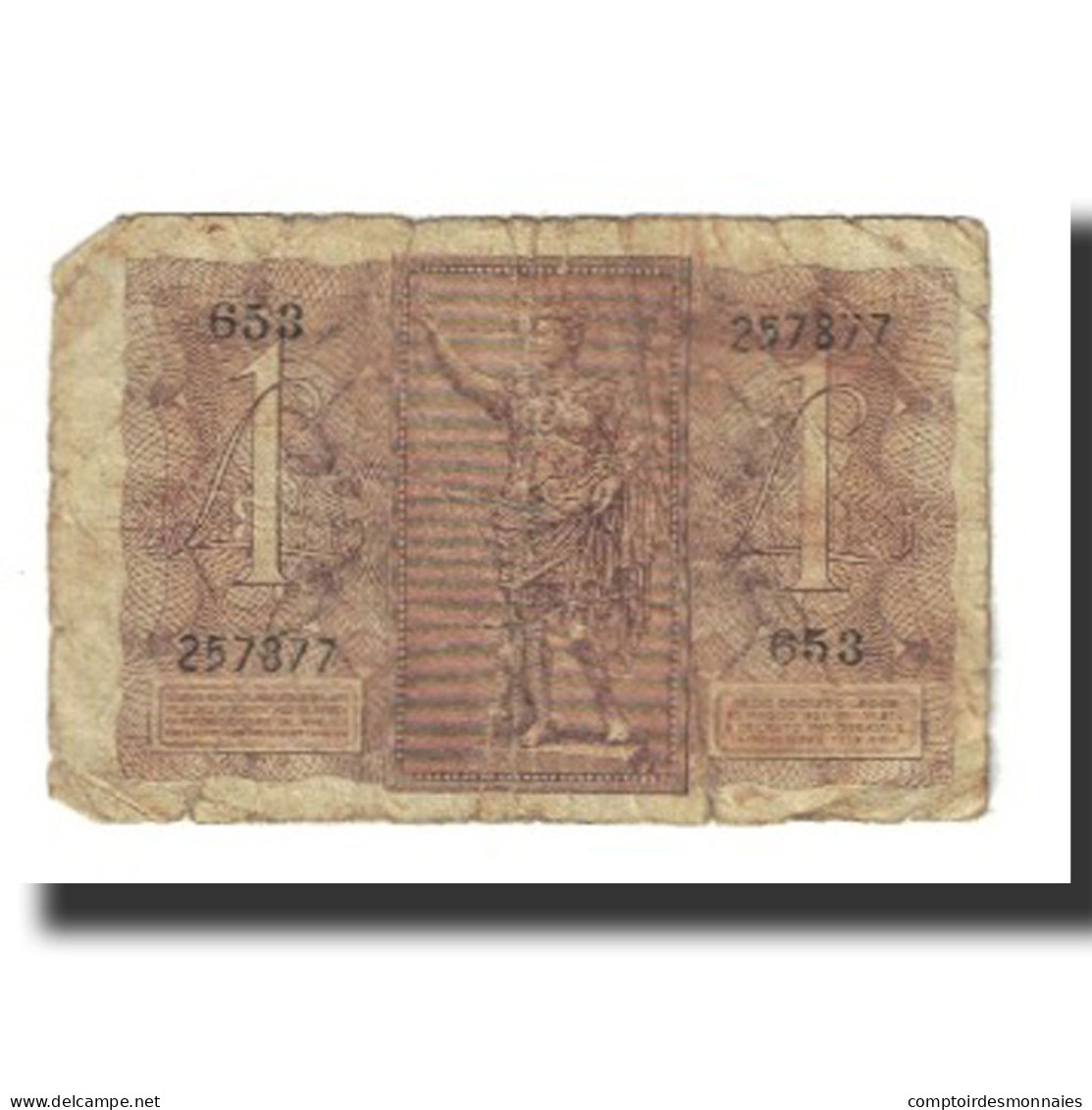 Billet, Italie, 1 Lira, KM:26, B+ - Regno D'Italia – 1 Lire