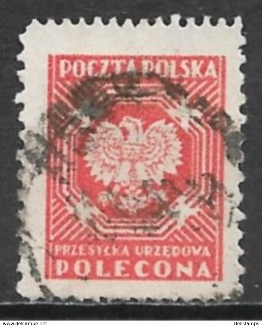 Polish People's Republic 1953. Scott #O28 (U) Polish Eagle - Dienstmarken