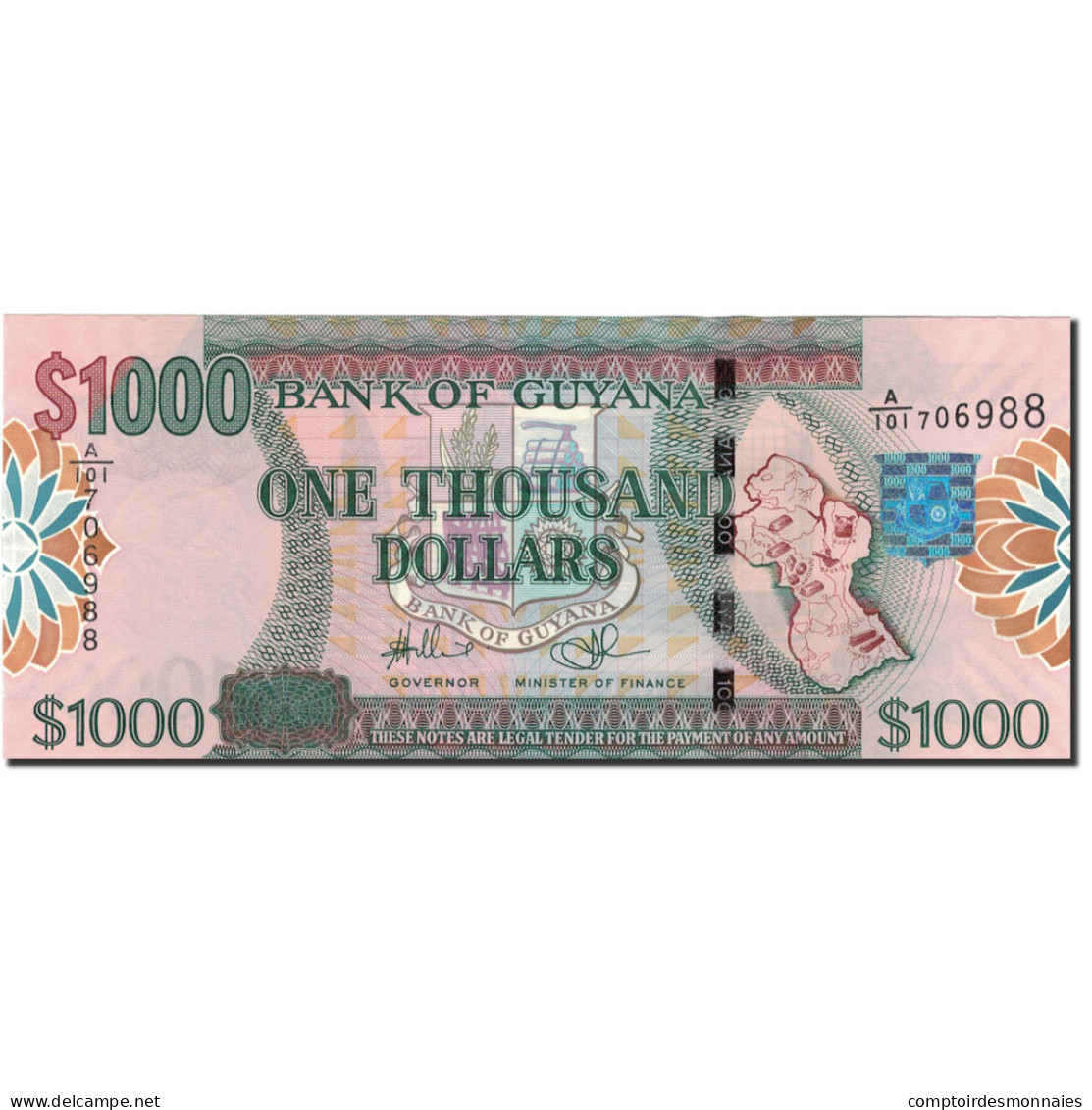 Billet, Guyana, 1000 Dollars, Undated (1996), Undated, KM:33, NEUF - Guyana