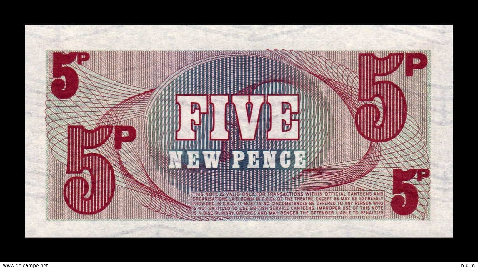 Gran Bretaña Great Britain 5 New Pence 1972 Pick M47 SC UNC - British Armed Forces & Special Vouchers