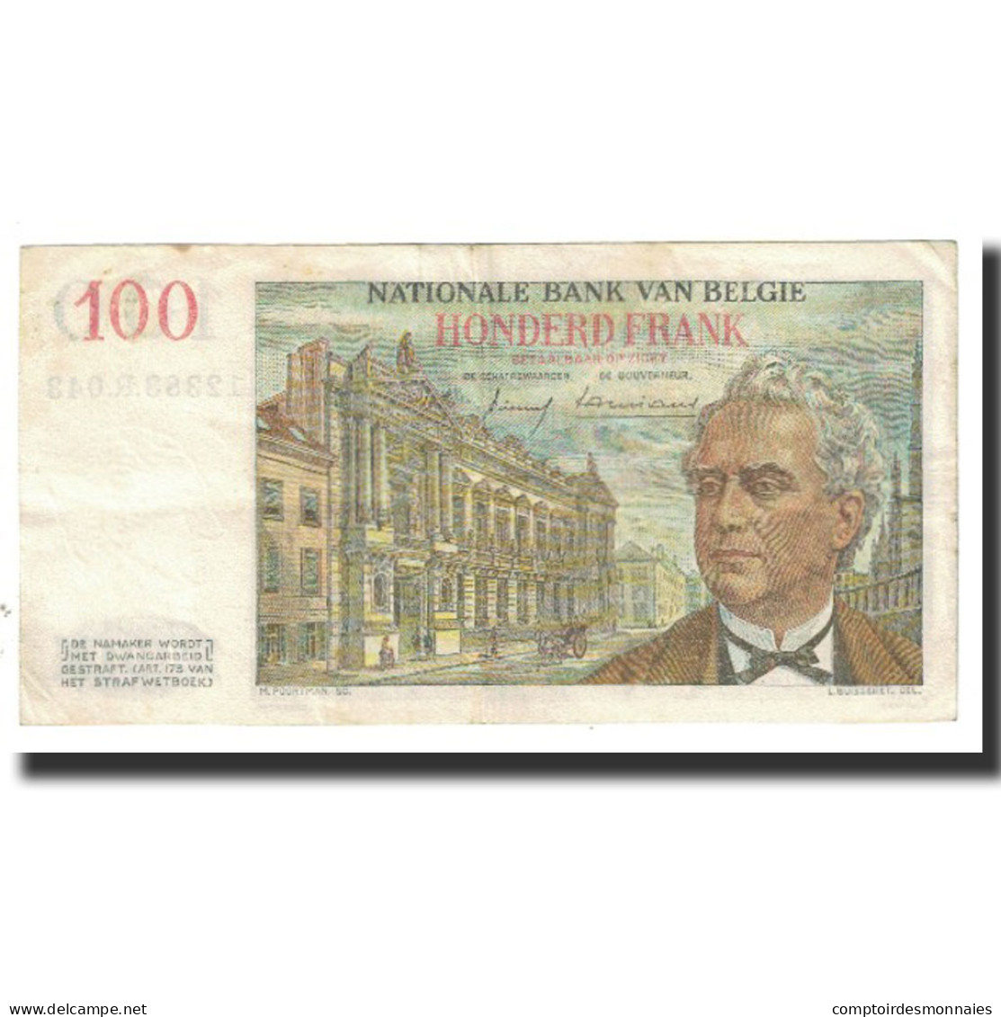 Billet, Belgique, 100 Francs, 1958, 1958-10-16, KM:129c, TTB - 100 Francs
