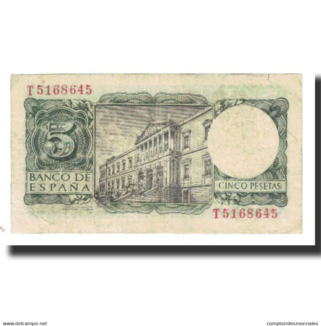 Billet, Espagne, 5 Pesetas, 1954, 1954-07-22, KM:146a, TTB - 5 Pesetas