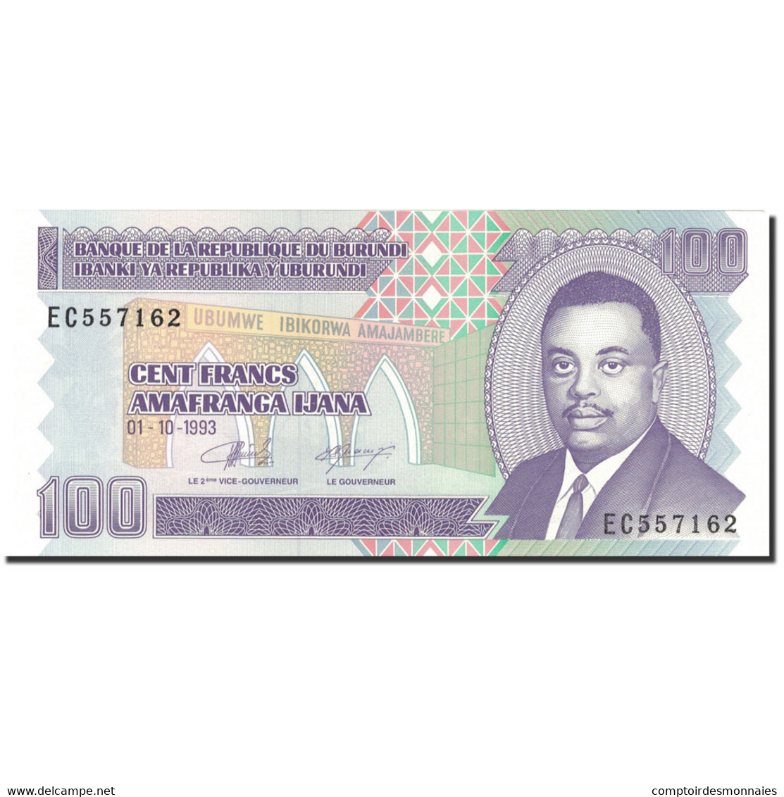 Billet, Burundi, 100 Francs, 1993, 1993-10-01, KM:37a, SPL+ - Burundi